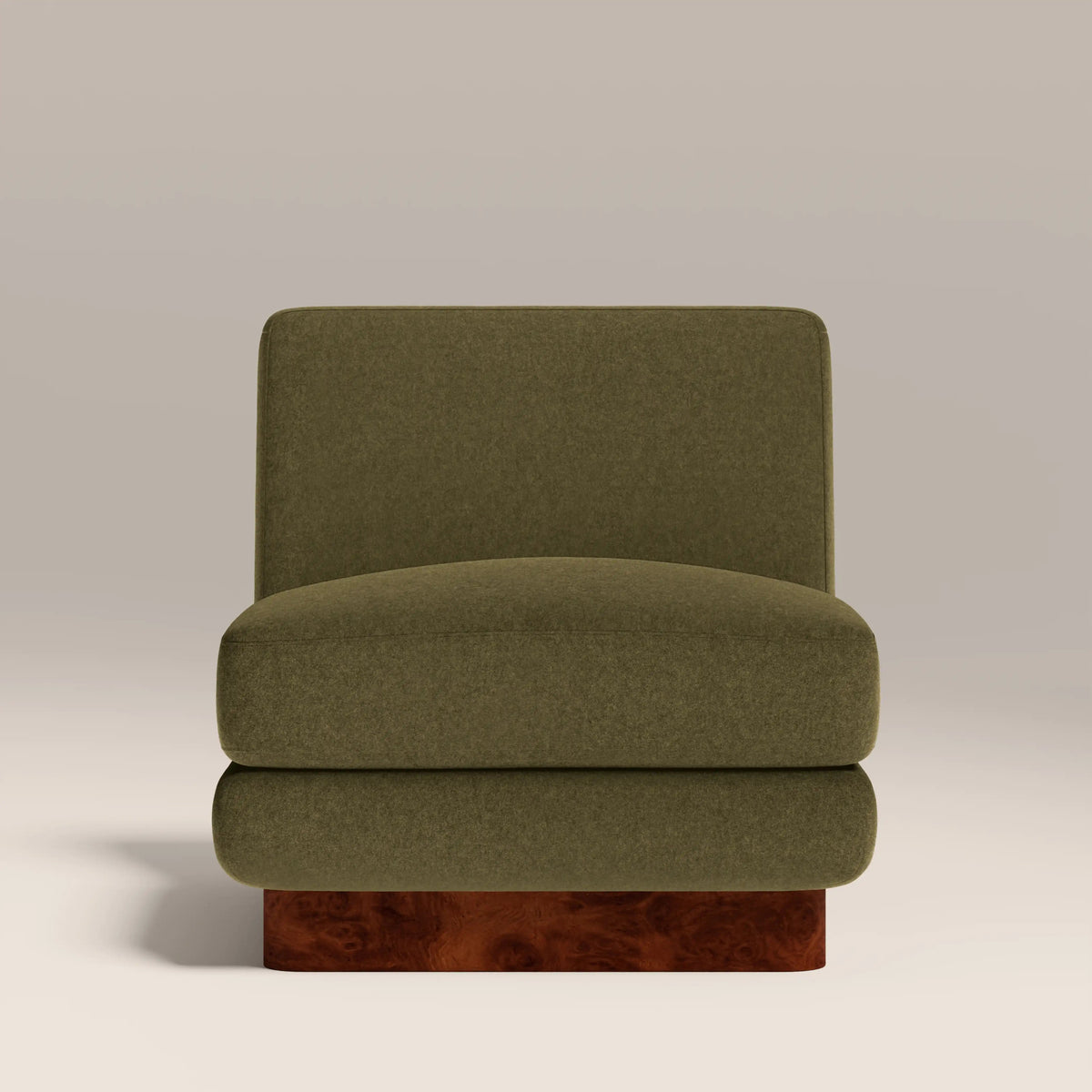Amara Accent Chair in green fabric, colour swatch view