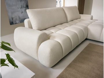 Amira 5 Seater Chenille L-Shape Corner Sofa Bed