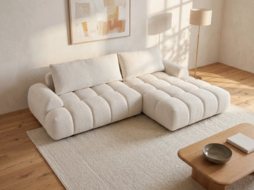 Amira 5 Seater Chenille L-Shape Corner Sofa Bed