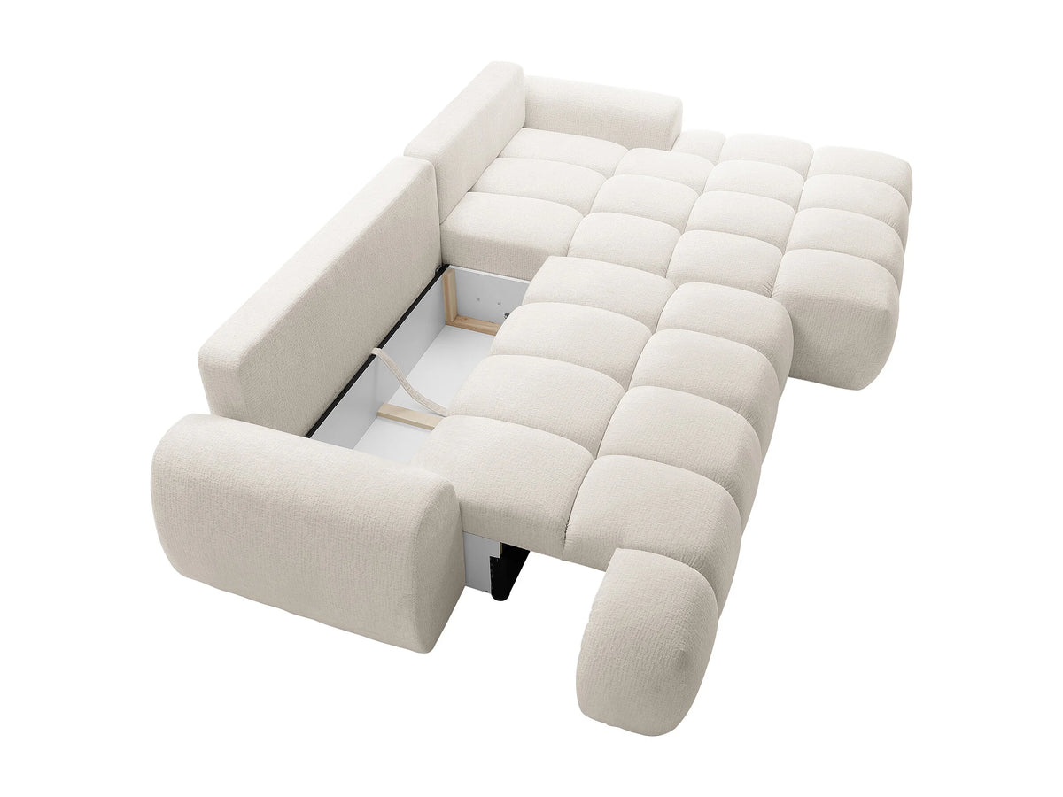 Amira corner sofa bed integrated storage chest