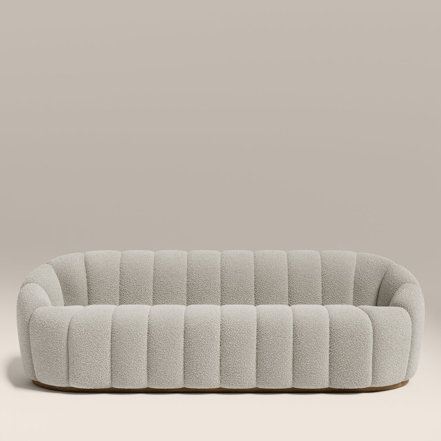 Aria cream 3 seater sofa, front view