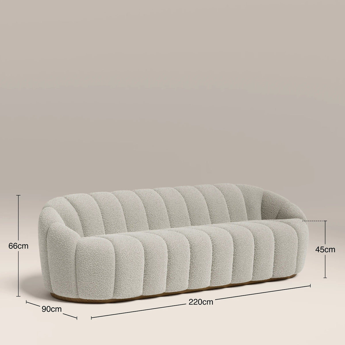 Aria cream 3 seater sofa in a living room setting