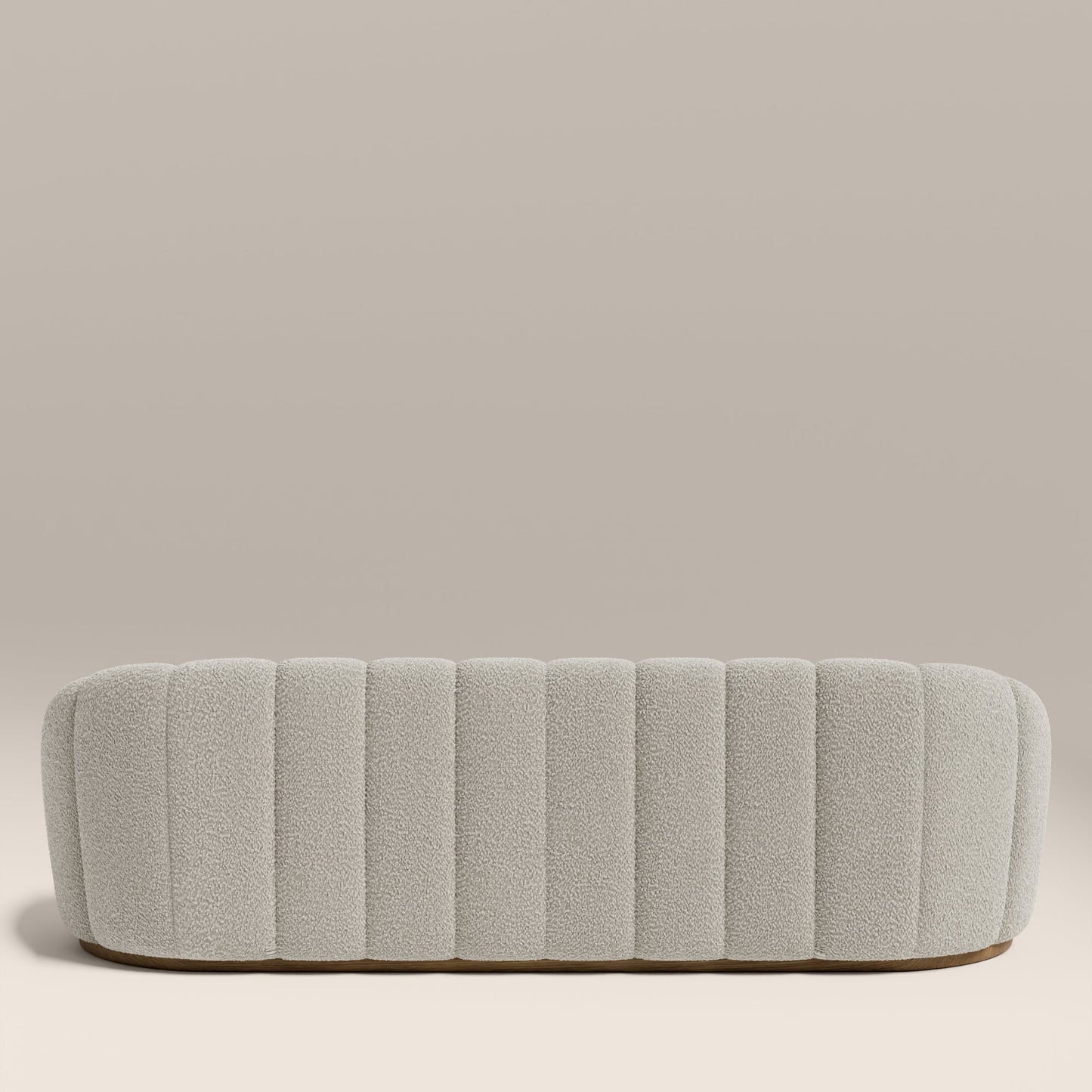 Aria sofa walnut wood base detail