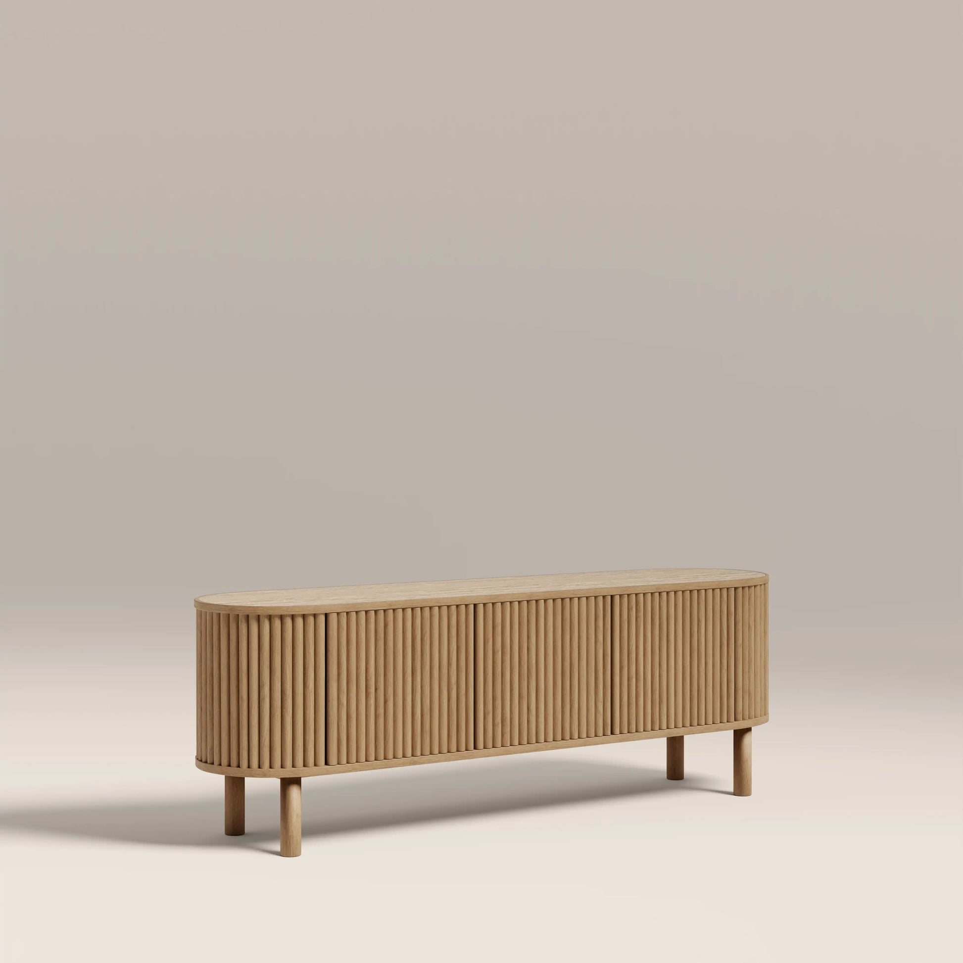 Ayla 3 Door TV Unit – Oak with Travertine Top