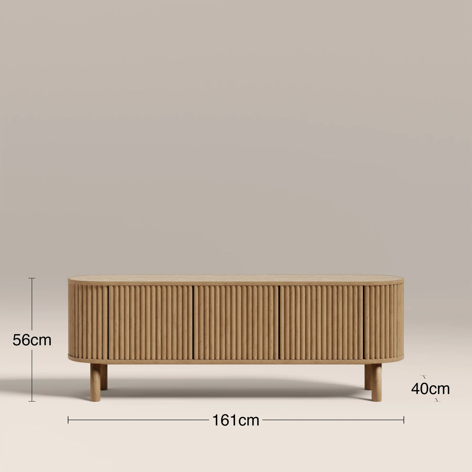 Ayla 3 Door TV Unit – Oak with Travertine Top