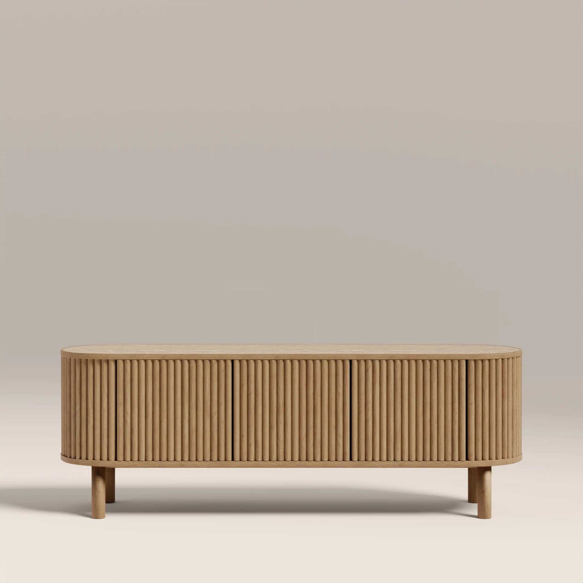 Ayla 3 Door TV Unit – Oak with Travertine Top