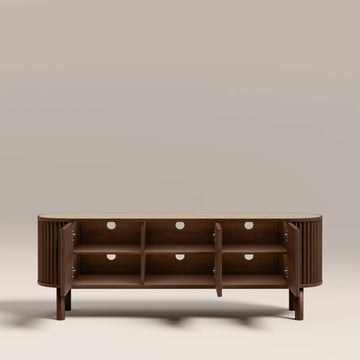 Ayla Walnut Travertine Top TV Unit