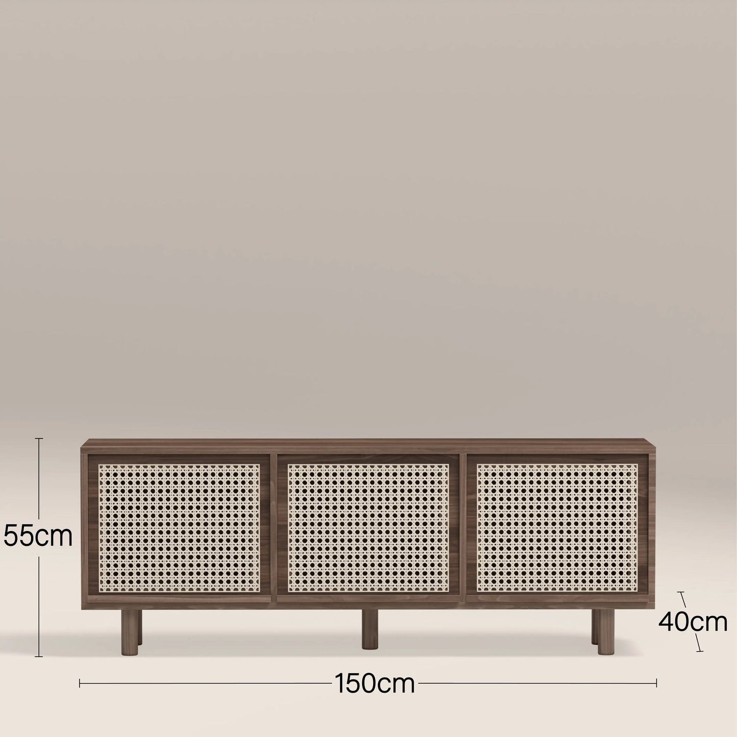 Wooden TV unit styled in a living room
