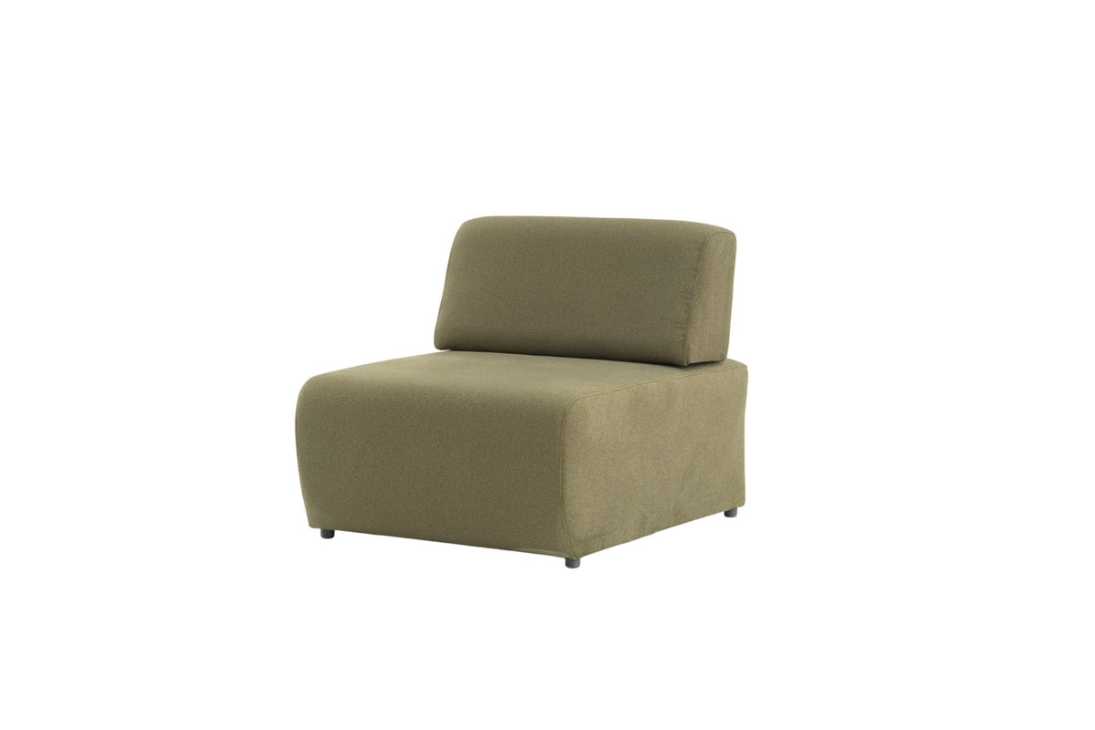Elara L-Shape Corner Sofa – Green Fabric, 5 Seater