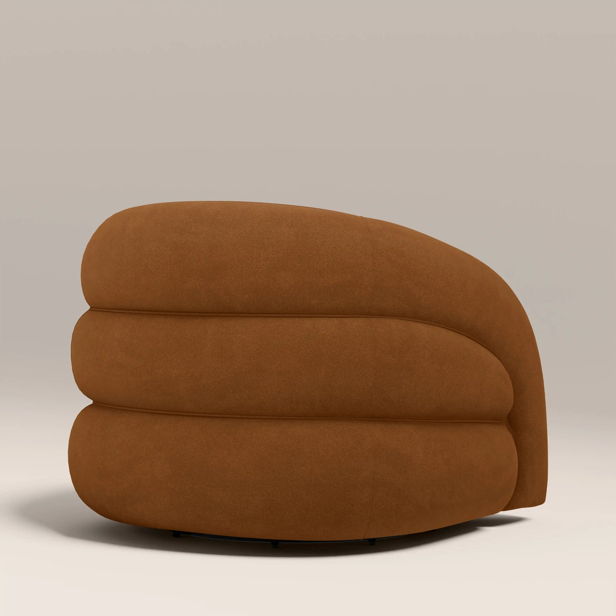 Elina Accent Chair in brown fabric, back view
