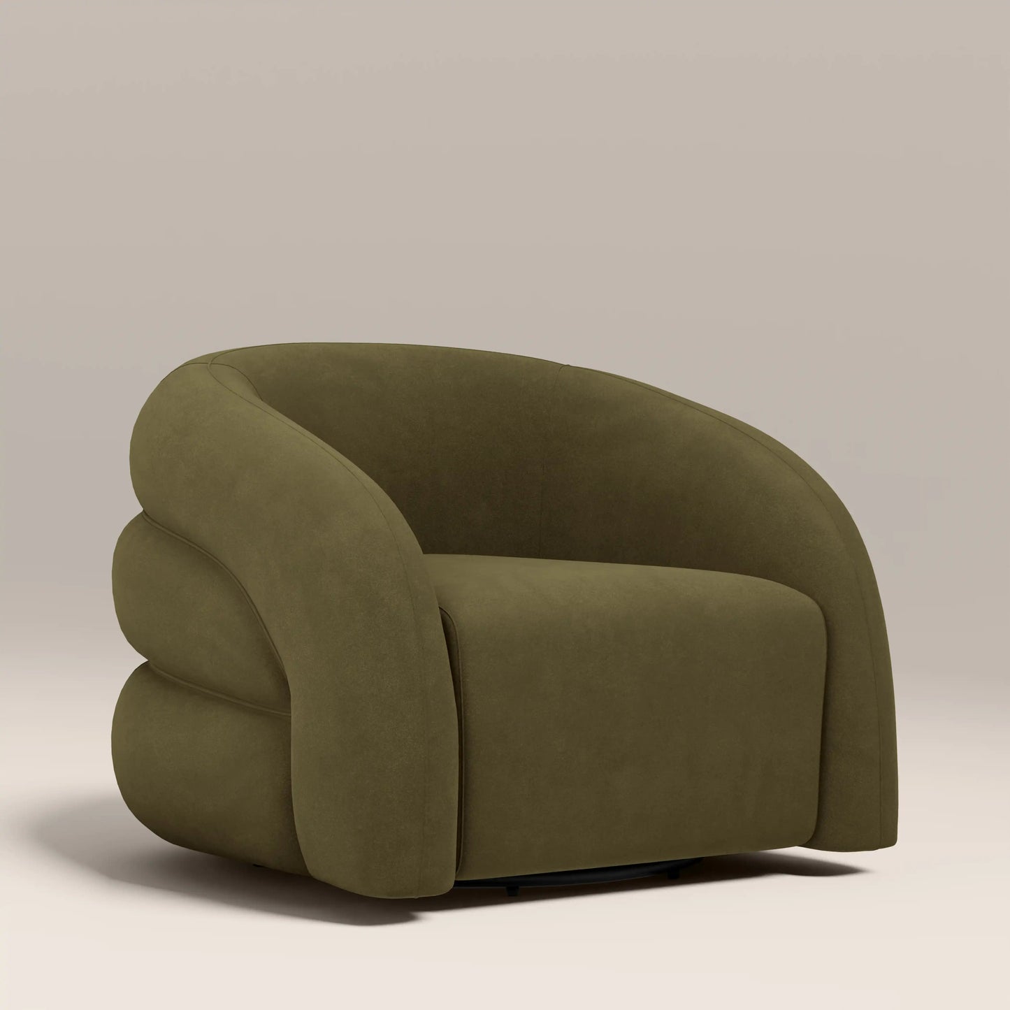 Elina Accent Chair in green fabric, front view