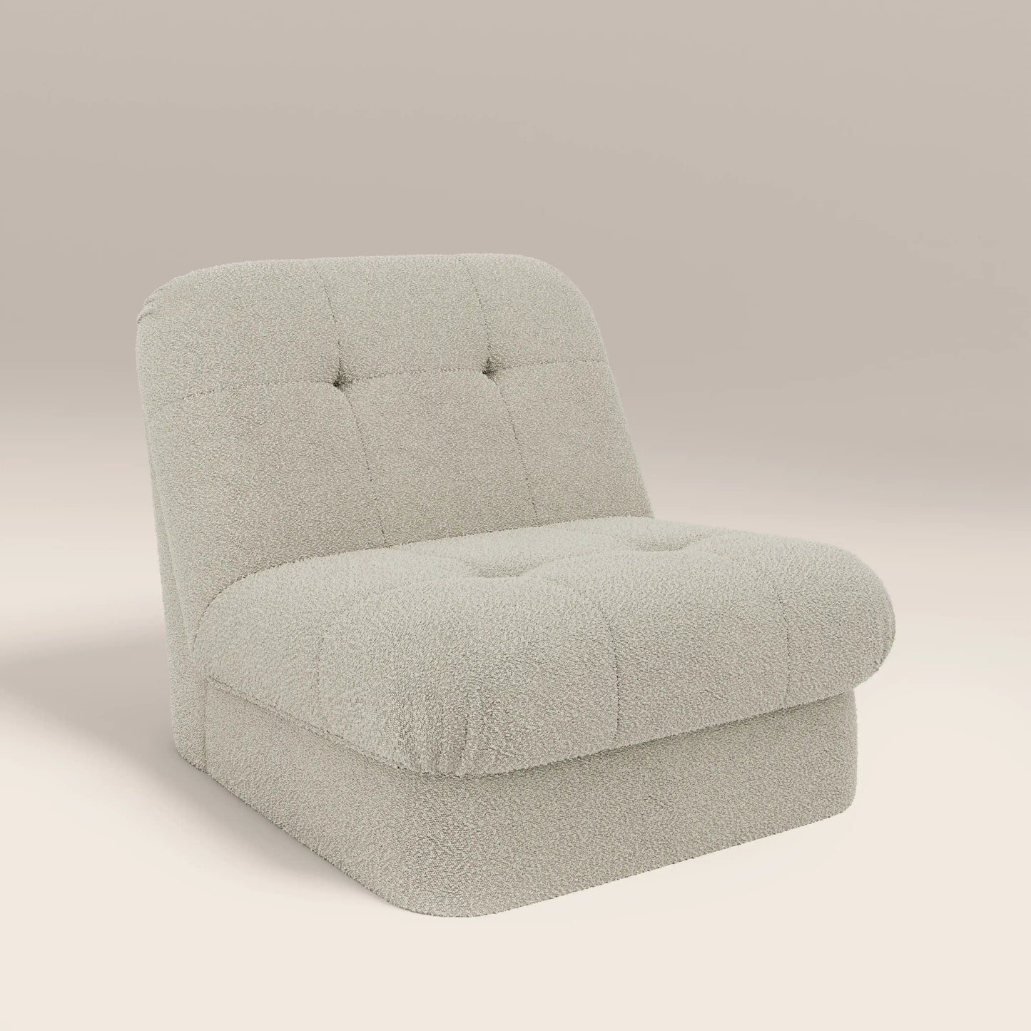 Freya Armchair in cream fabric, front view