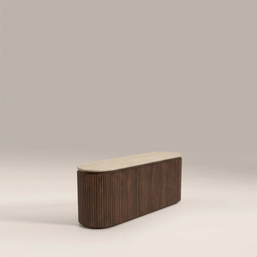 Vera Walnut Travertine Top TV Unit