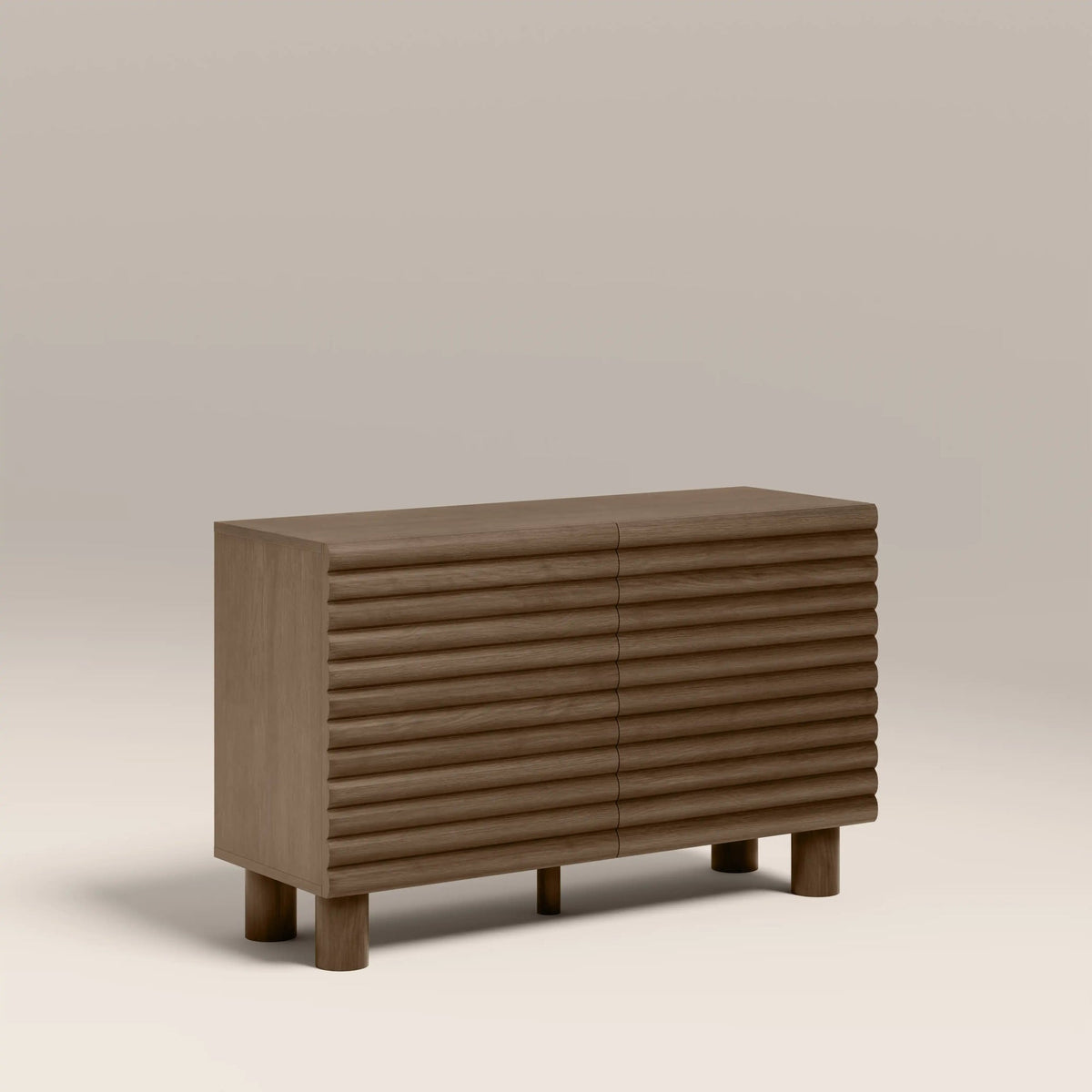 Burgundy gloss sideboard angled view