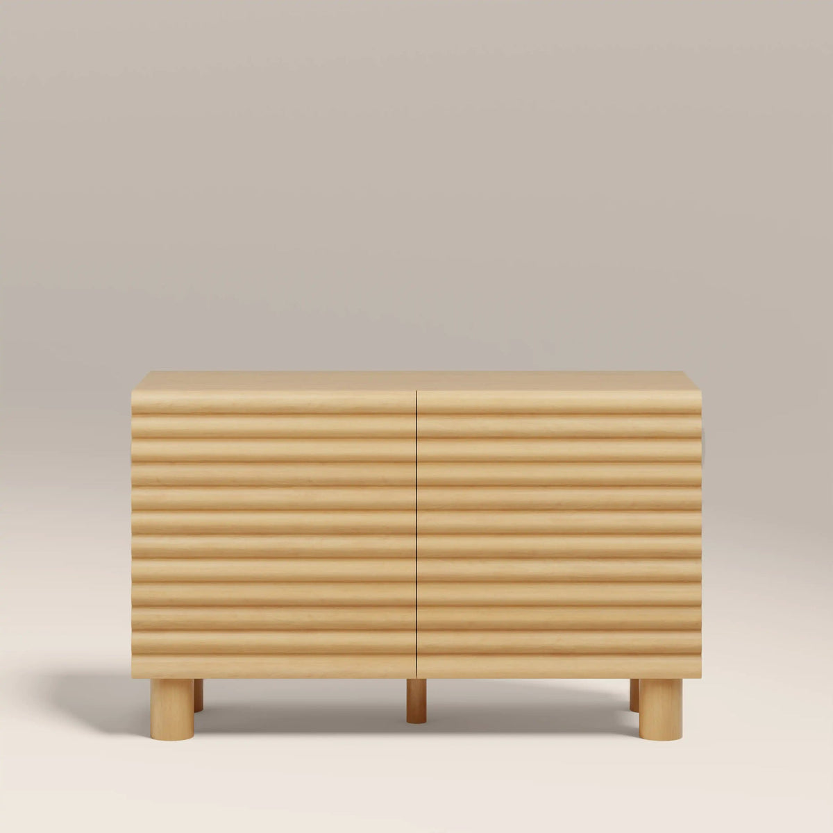 Oak 2 door sideboard with rounded corners