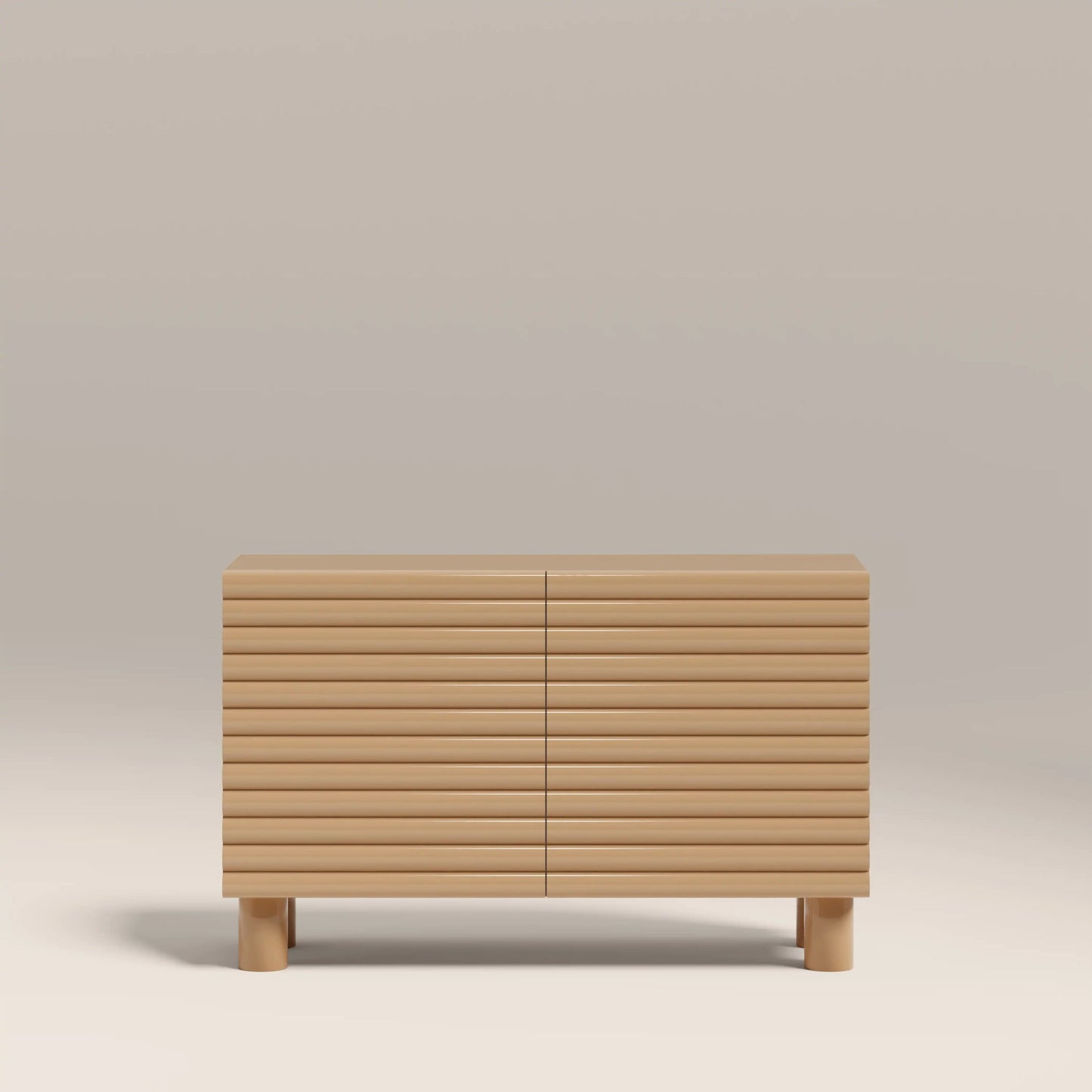 Same sideboard in taupe high gloss finish