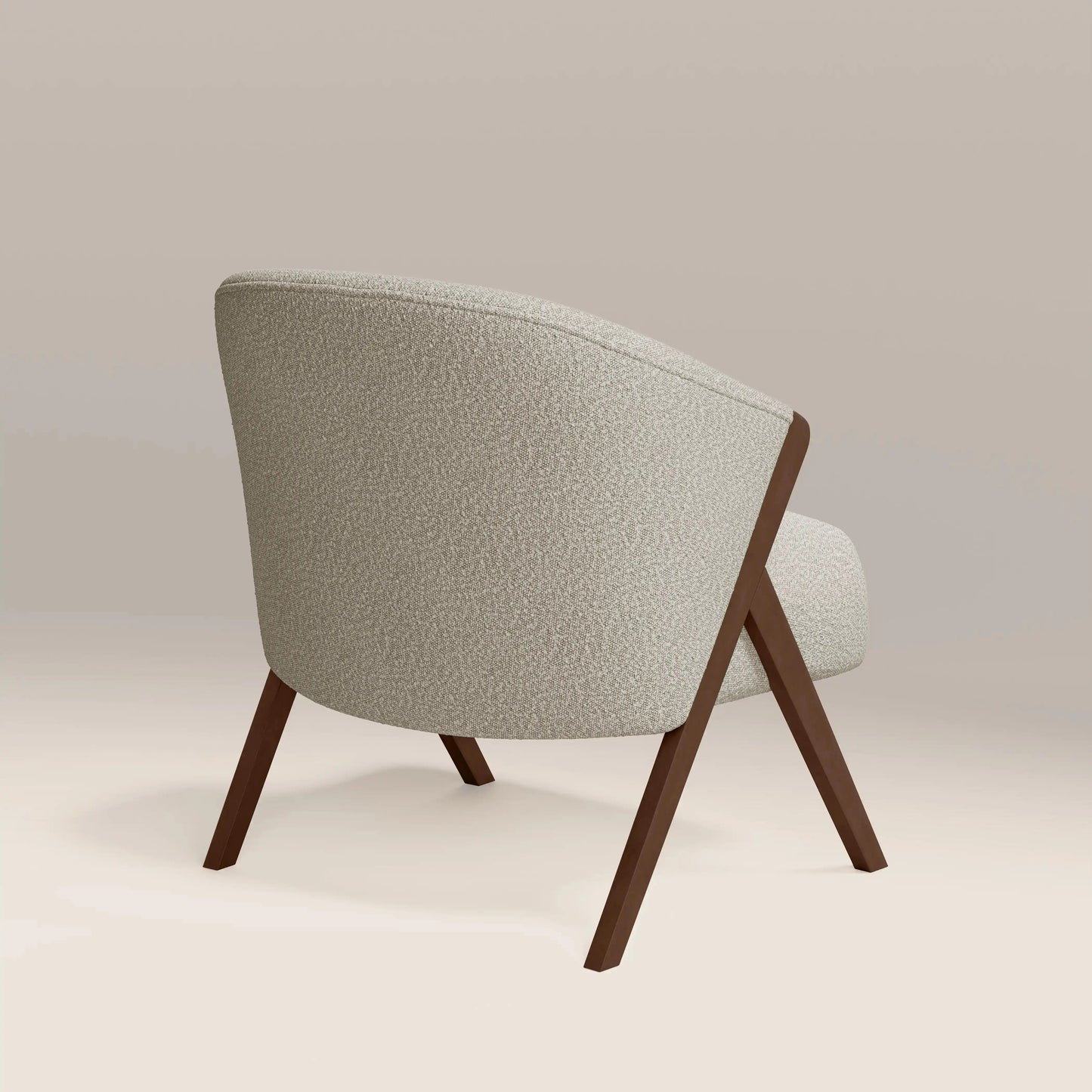 Kiya Accent Chair in cream fabric, back view