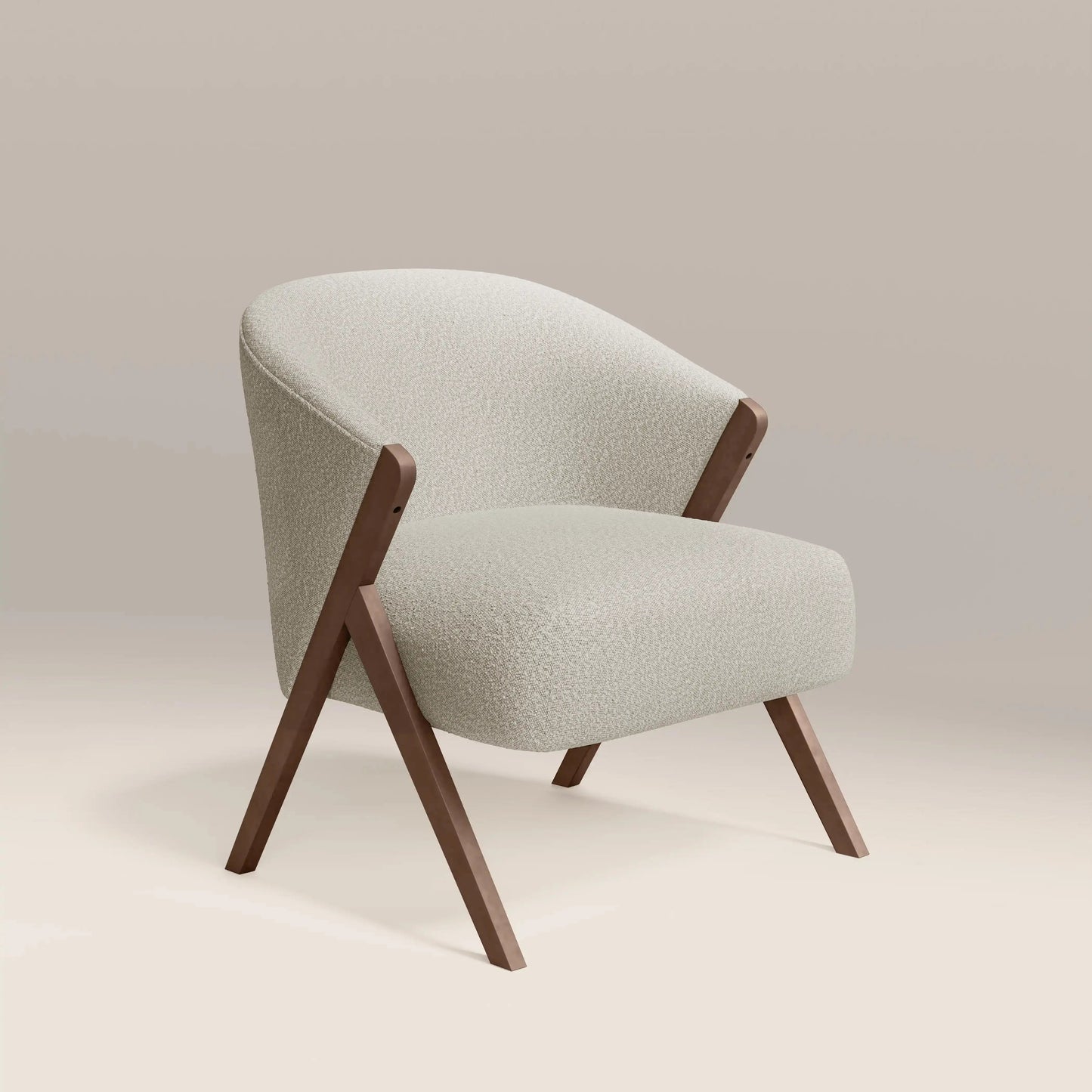 Kiya Accent Chair in cream fabric, colour swatch view