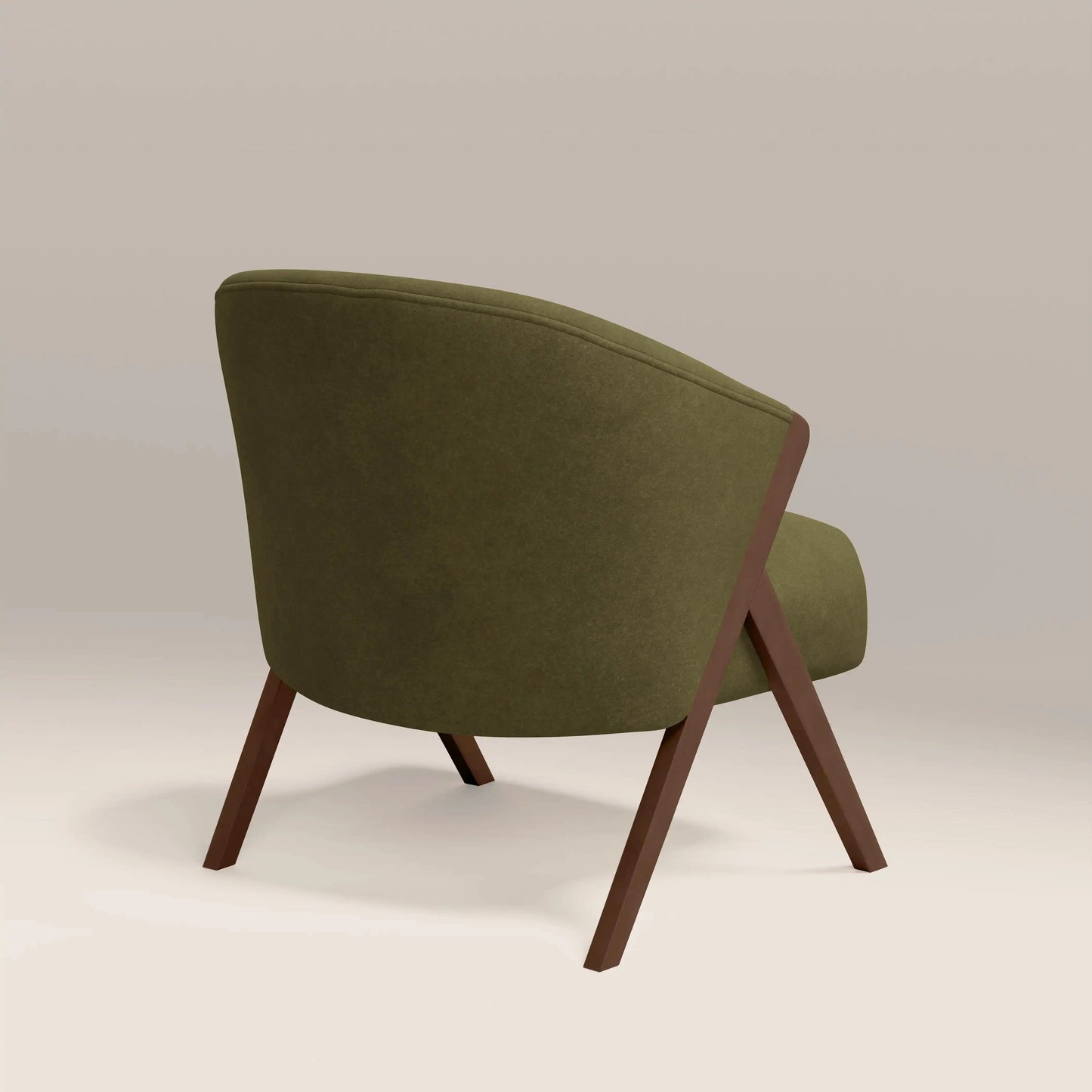 Kiya Accent Chair in green fabric, back view