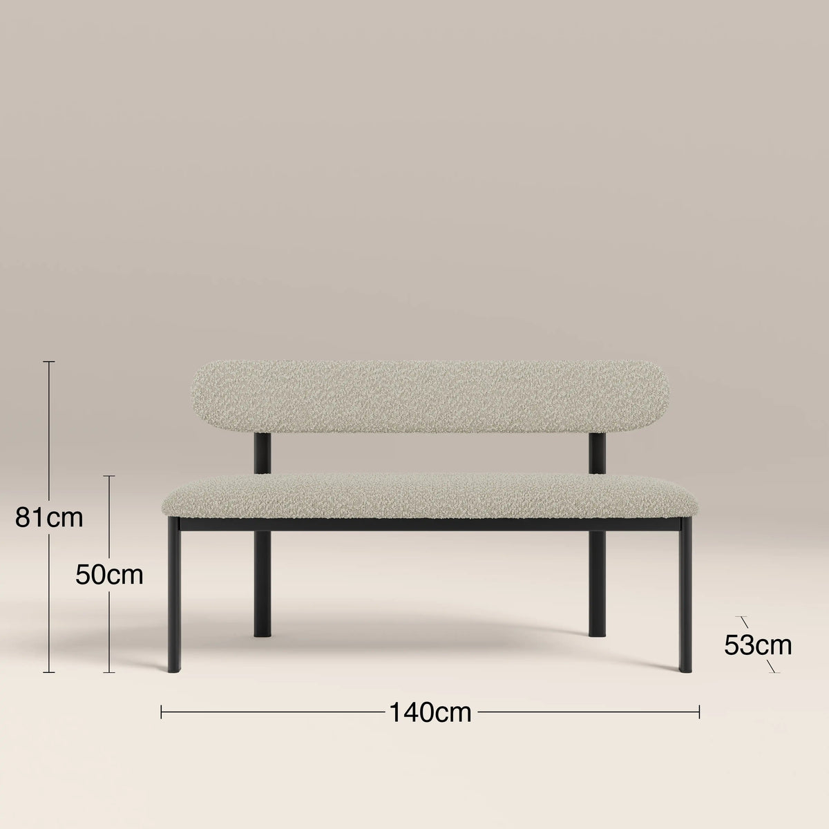 Layan Cream Fabric Dining Bench