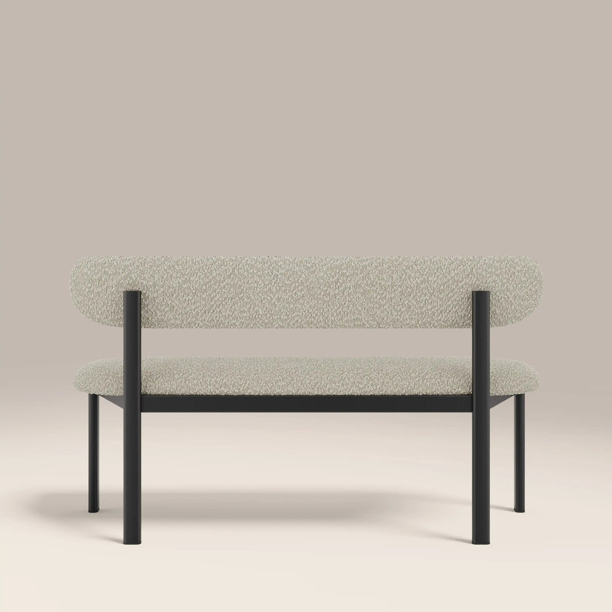Layan Cream Fabric Dining Bench – angled view from above