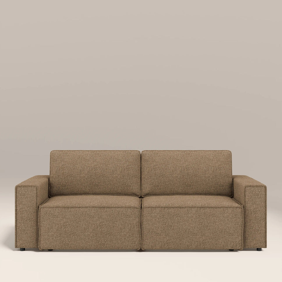 Layla Brown 3 Seater Fabric Sofa Bed