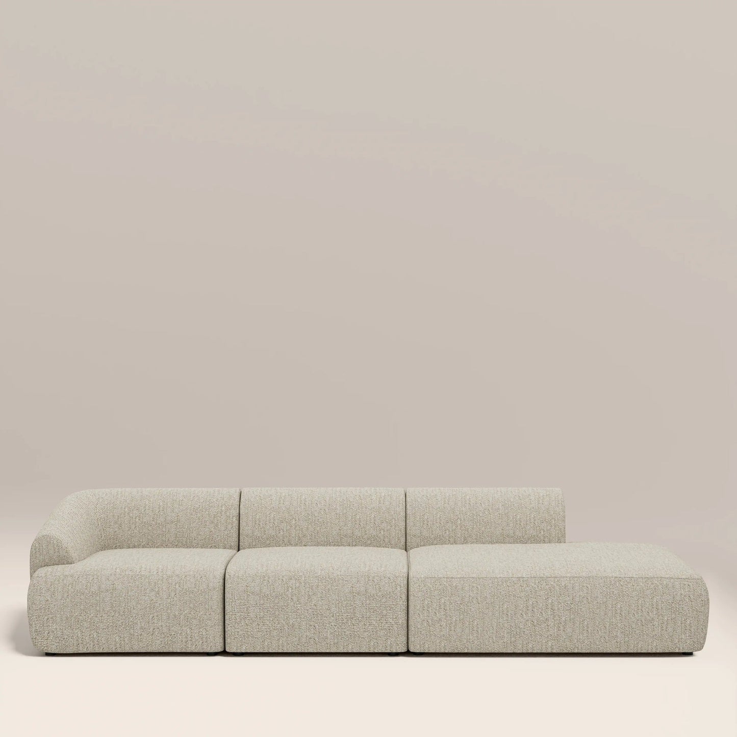 Lyra 3 seater divan sofa in cream boucle