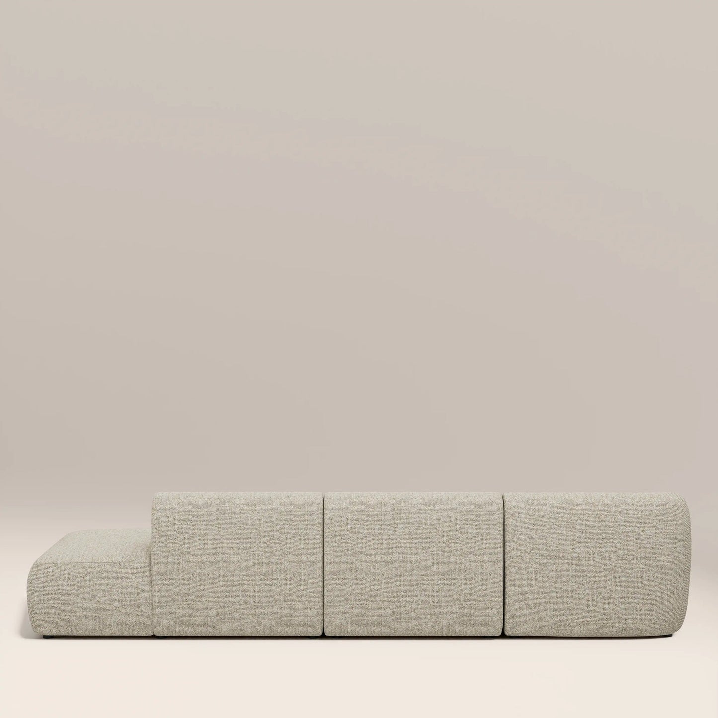 Lyra 3 seater divan sofa in cream boucle, detail view