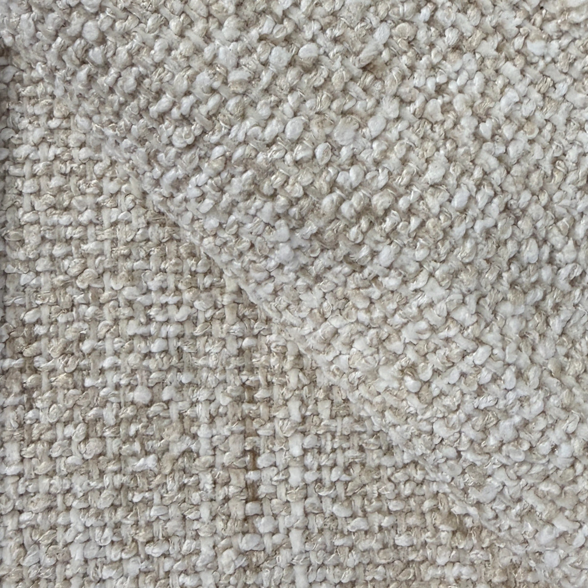 Cream woven boucle fabric swatch