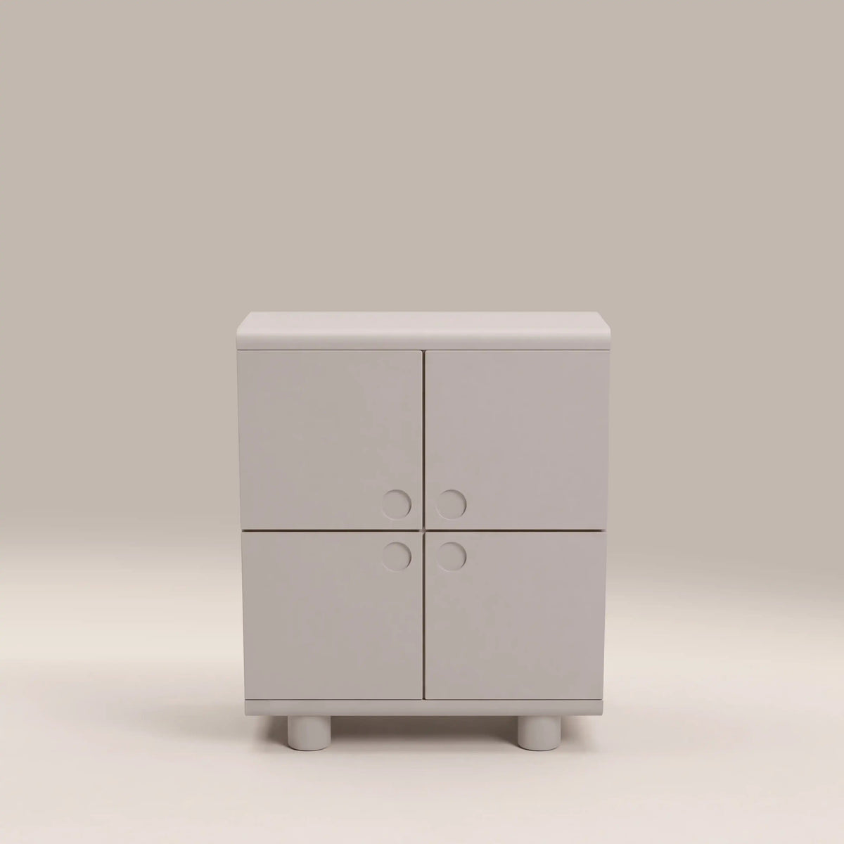 Mila 4-Door Sideboard in light grey, front view
