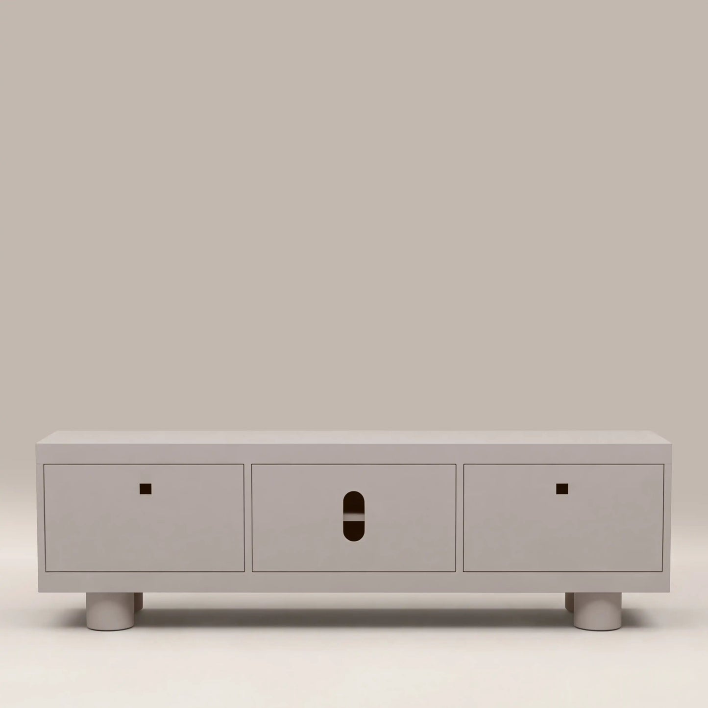 Mila TV Stand in light grey, detail view