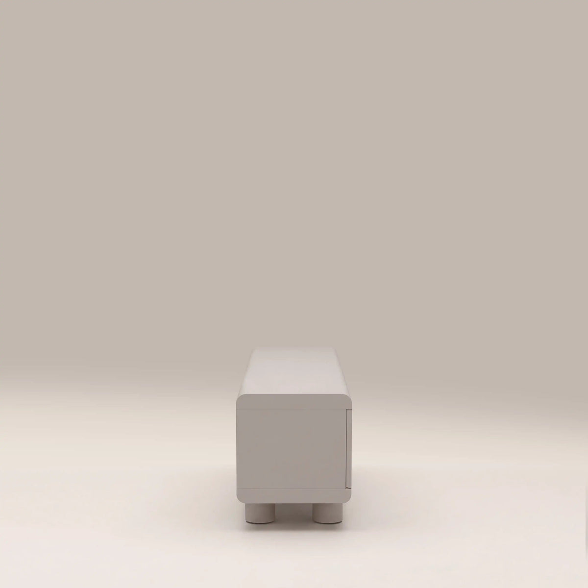 Mila TV Stand in light grey, side view