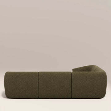 Mira Olive Green 3 Seater Fabric L-Shape Corner Sofa