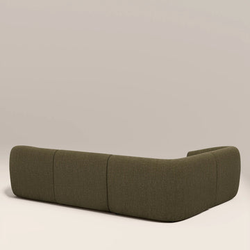 Mira Olive Green 3 Seater Fabric L-Shape Corner Sofa