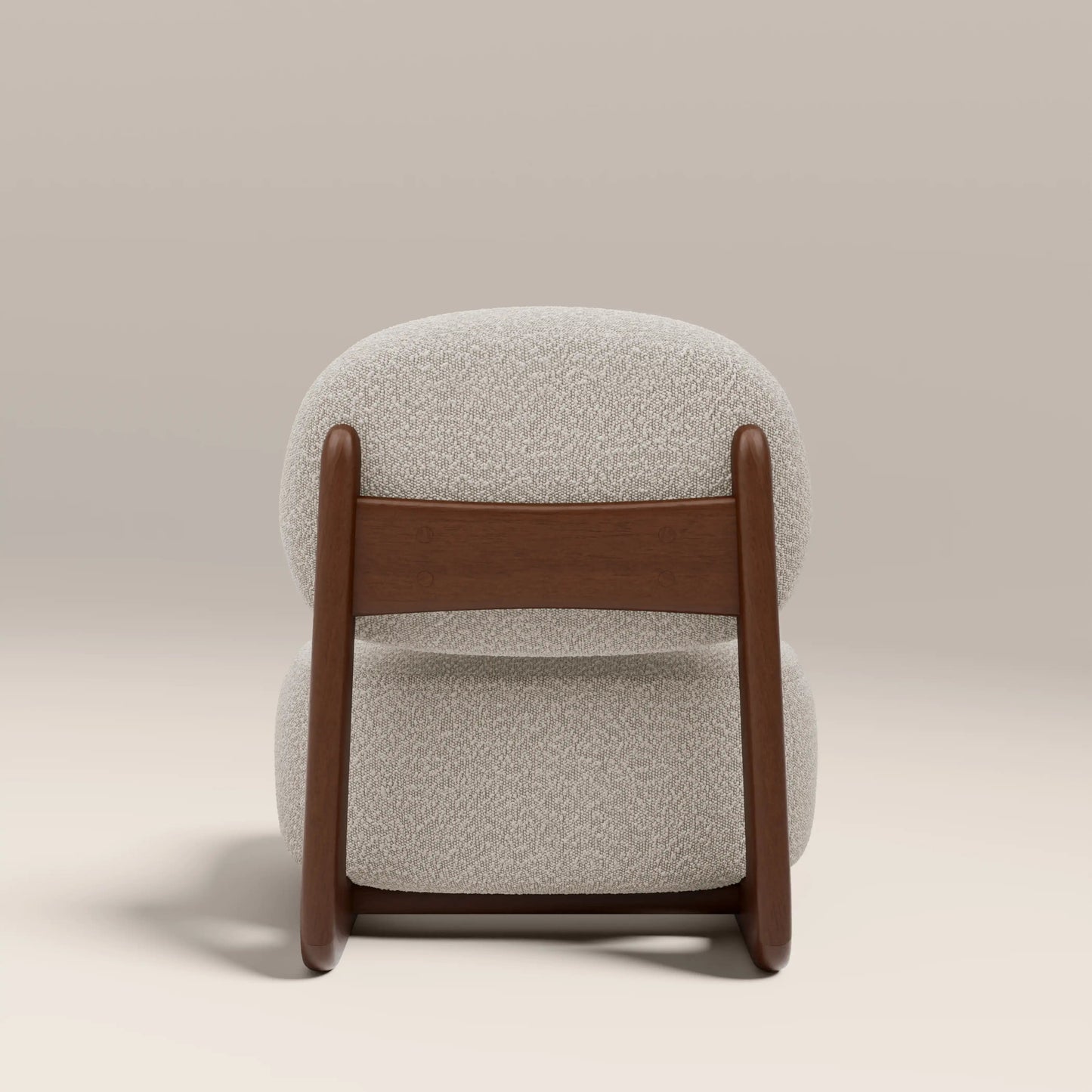 Naila Accent Chair in cream fabric, detail view