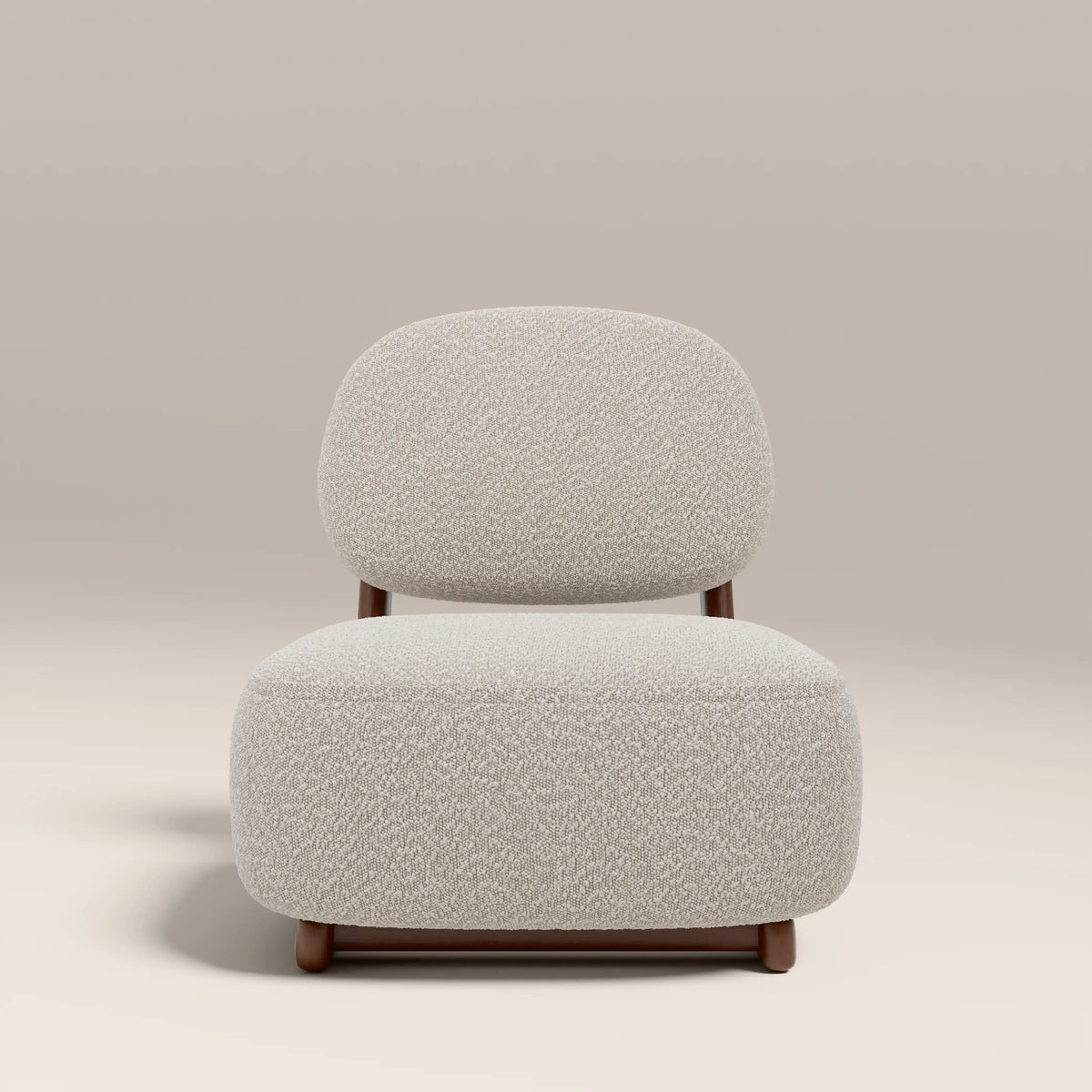 Naila Accent Chair in cream fabric, side view