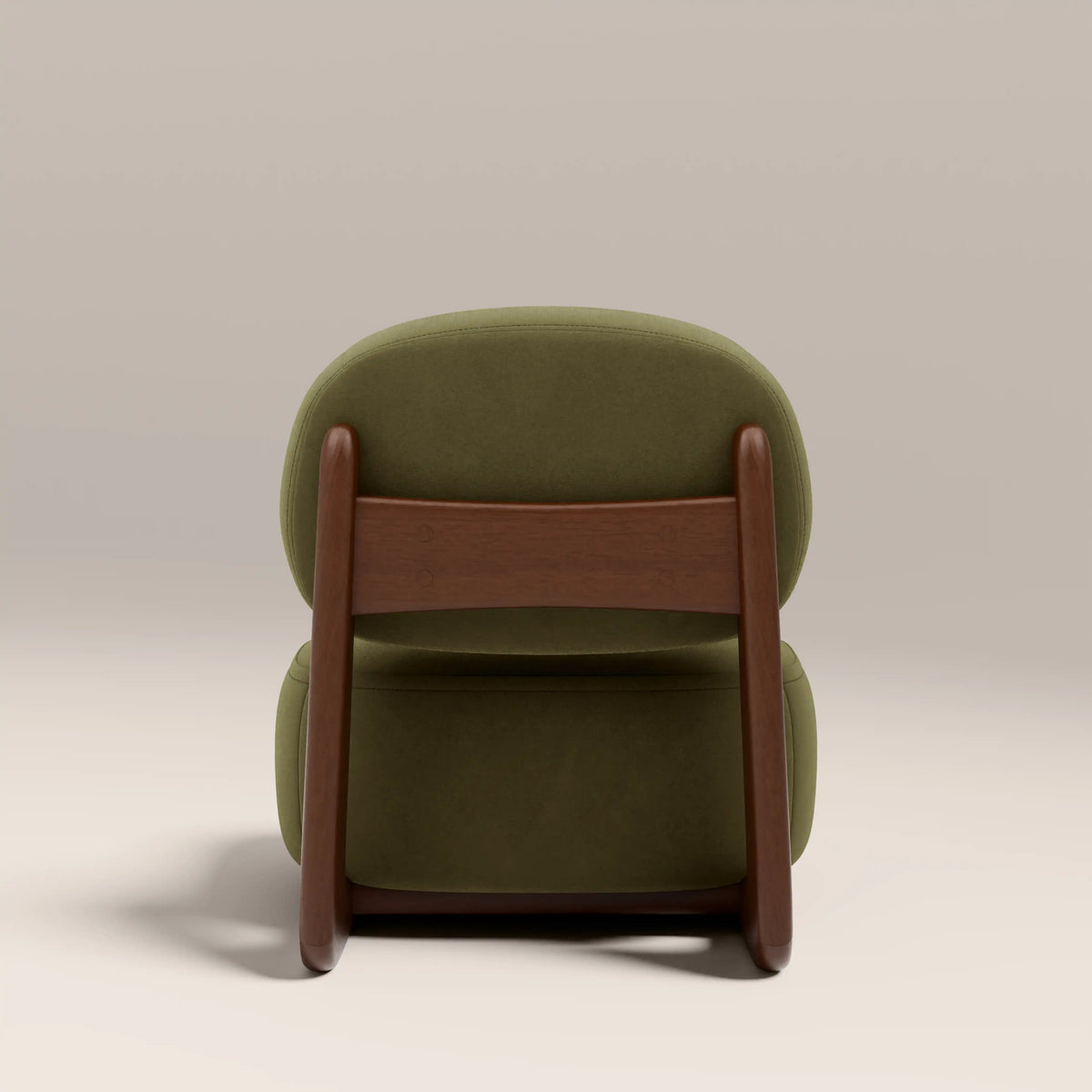 Naila Accent Chair in green fabric, detail view