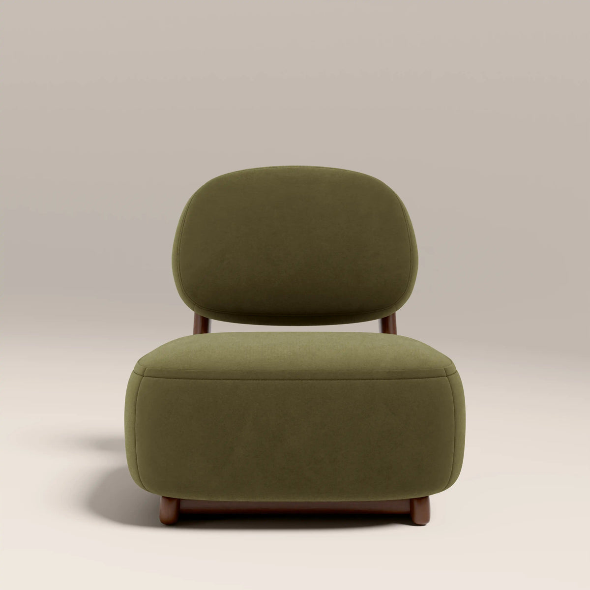 Naila Accent Chair in green fabric, side view