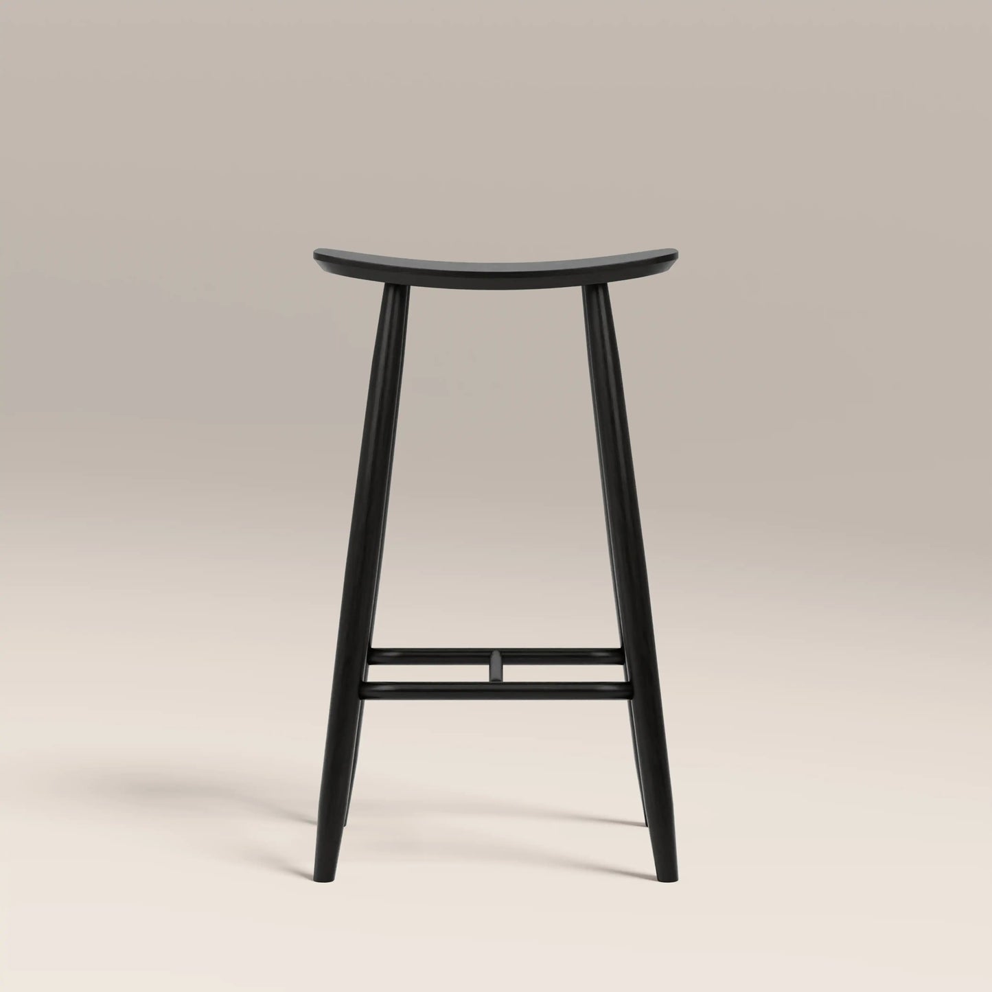 Nora Bar Stool in black, front view