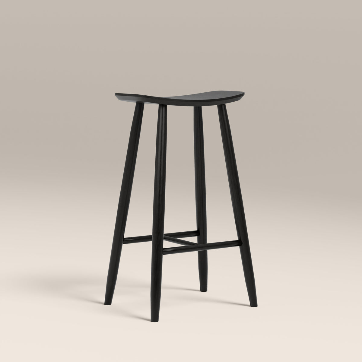 Nora Bar Stool in black, lifestyle view