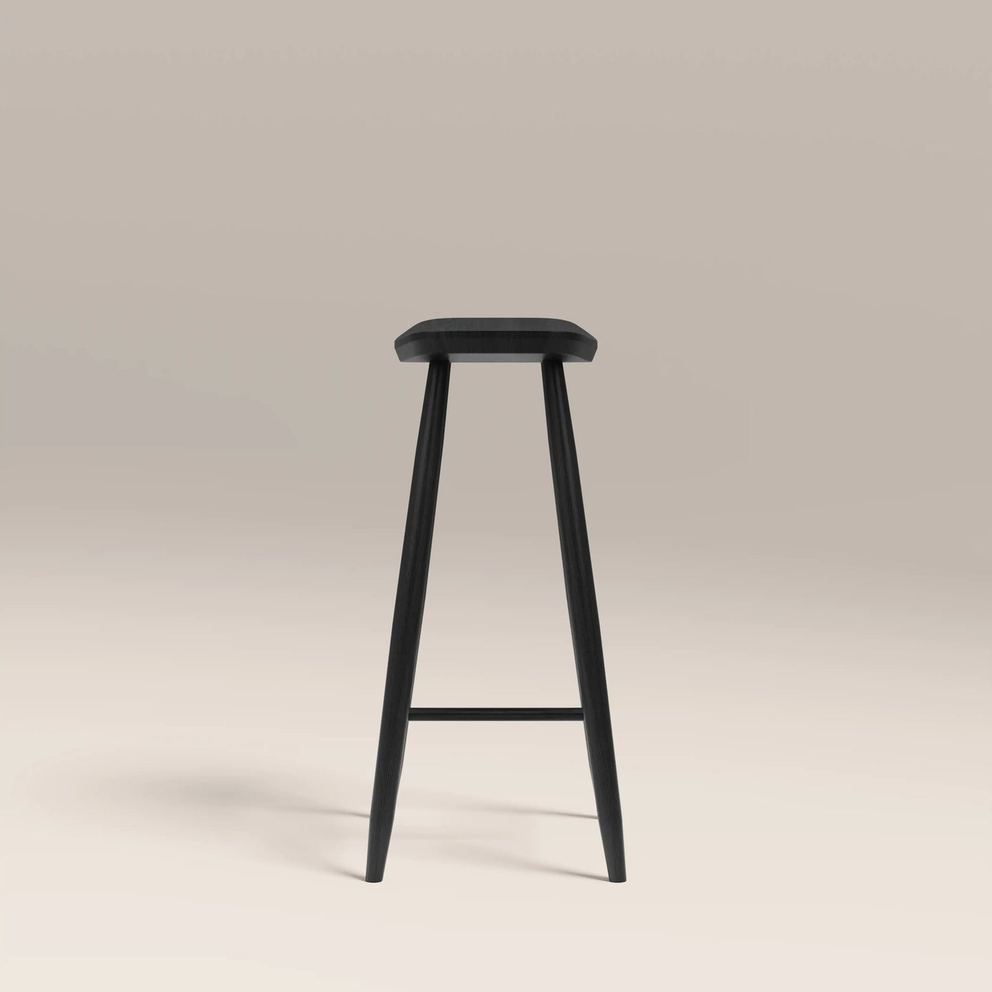 Nora Kitchen Stool in black, angled view