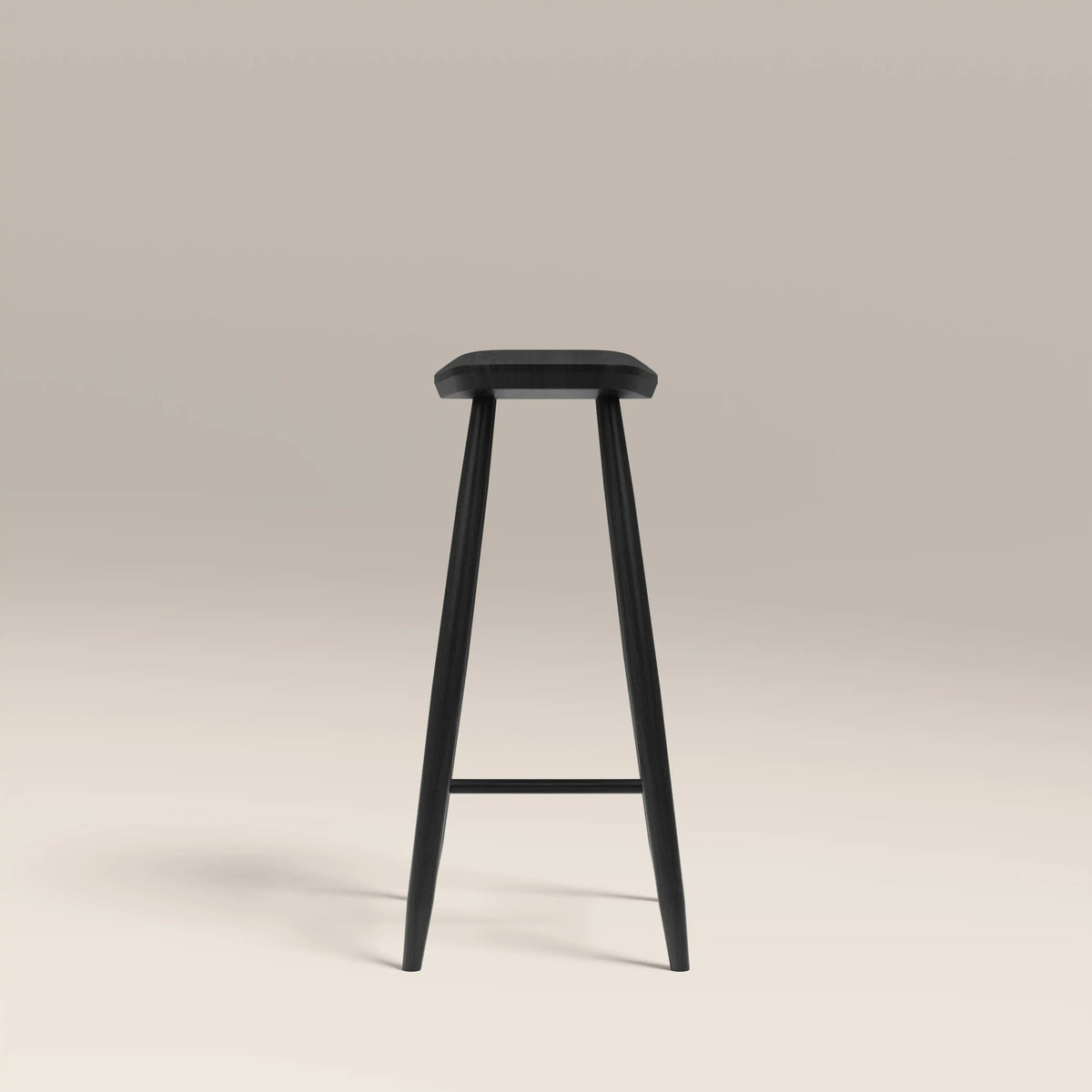 Nora Kitchen Stool – Black, Solid Wood