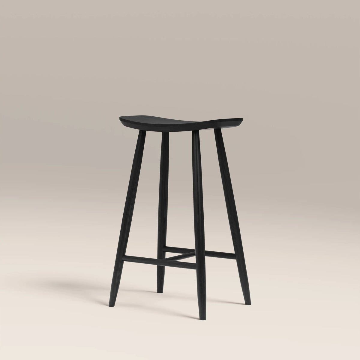 Nora Kitchen Stool in black, back view