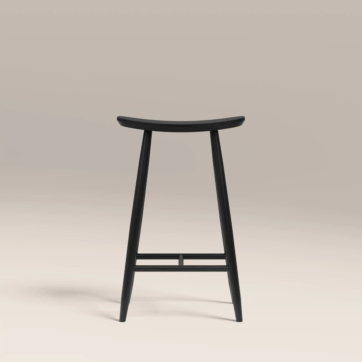 Nora Kitchen Stool – Black, Solid Wood