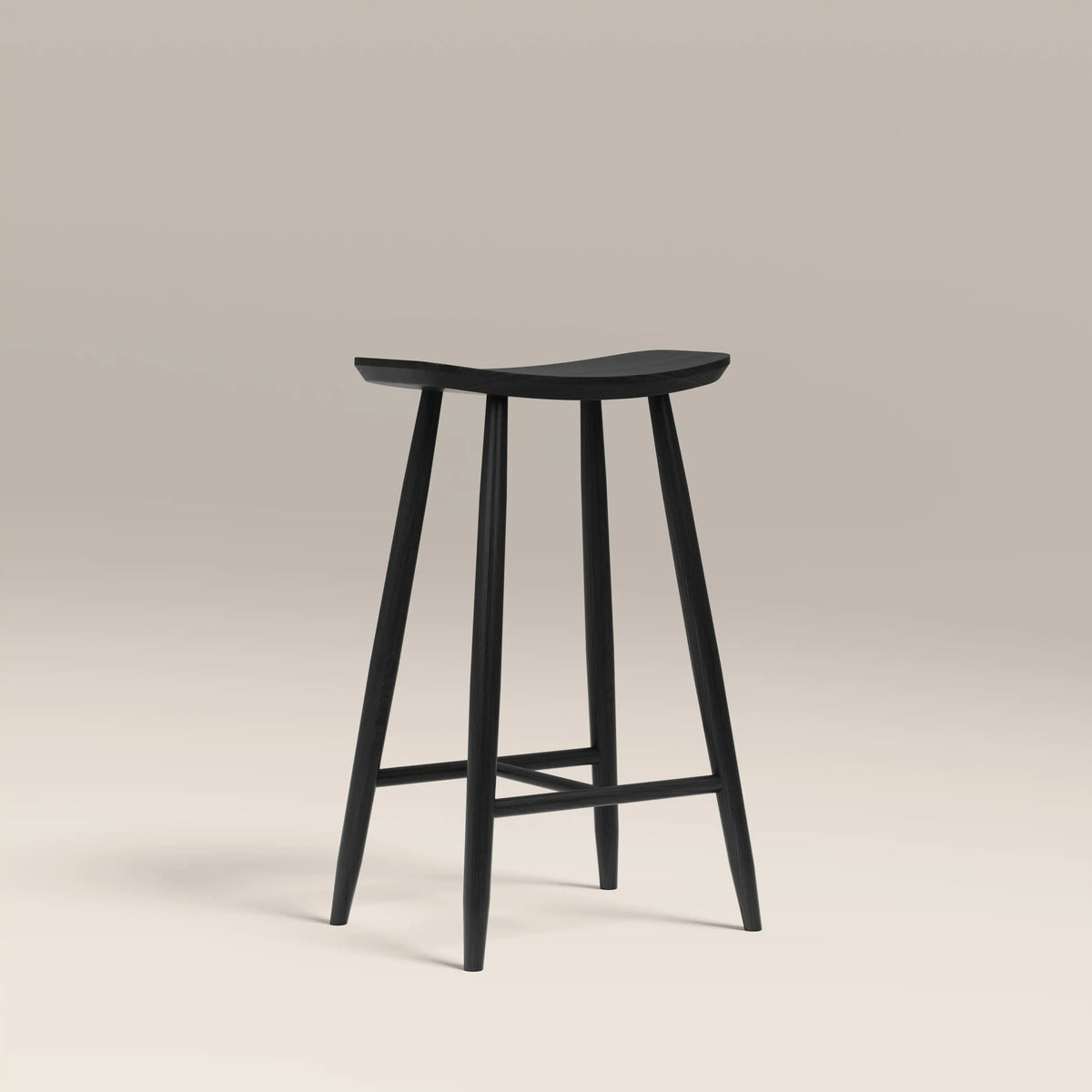 Nora Kitchen Stool in black, colour swatch view