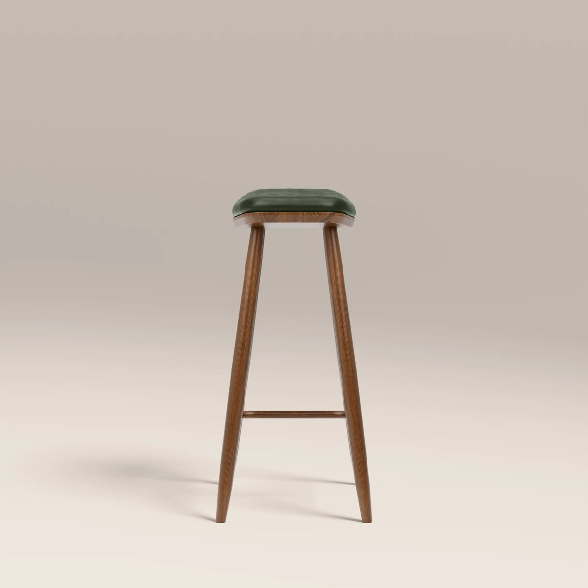 Nora Kitchen Stool in green, angled view