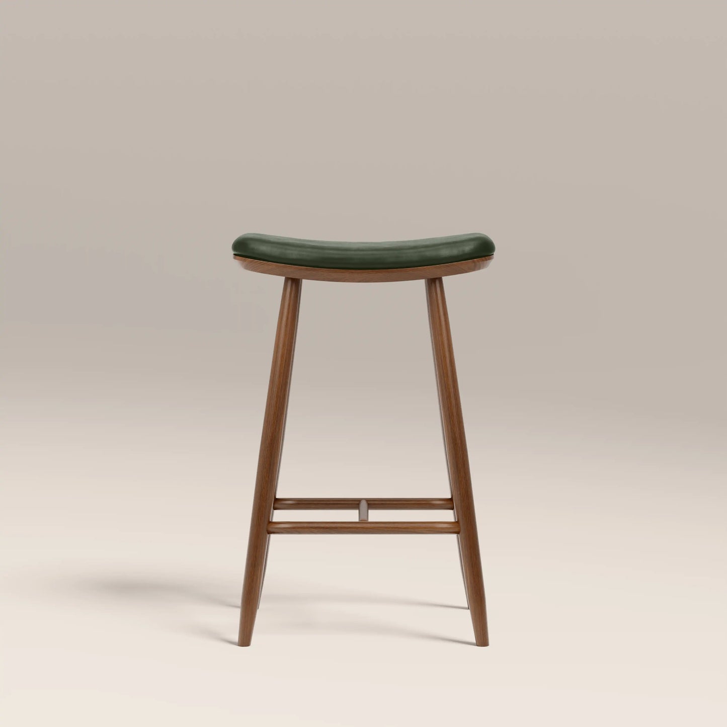 Nora Kitchen Stool in green, side view