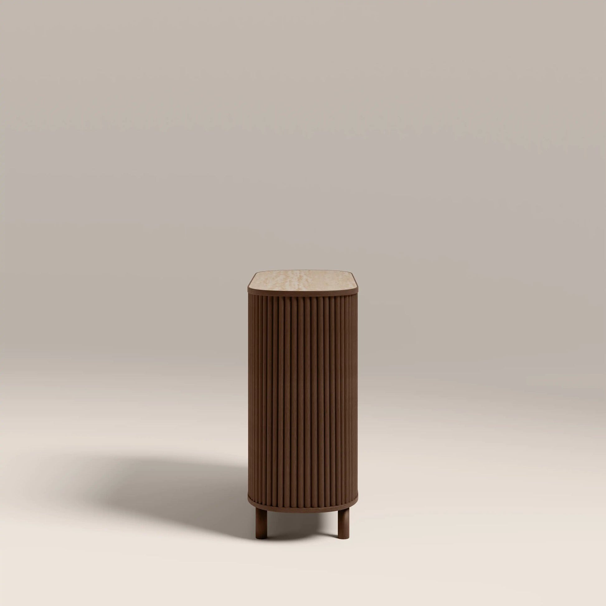 Nova Sideboard – Walnut with Travertine Top