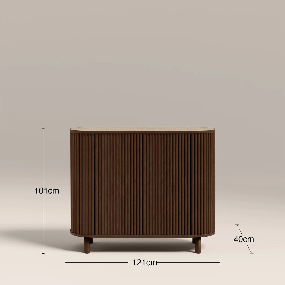 Nova Sideboard – Walnut with Travertine Top