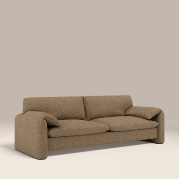 Nyla Brown 3 Seater Fabric Sofa